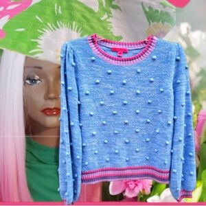 Lilly Pulitzer Blue Pom Pom Sweater